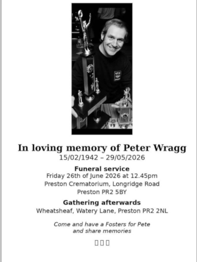 Peter Wragg Funeral